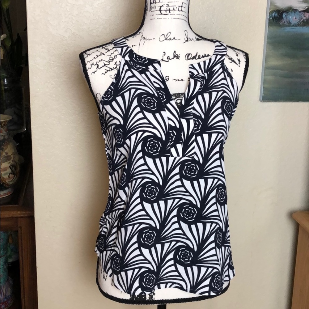 Ann Taylor Black and White Tank Top